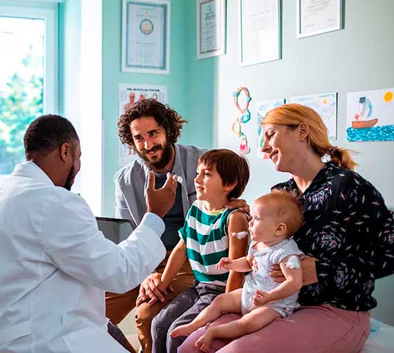 Family visiting the doctor